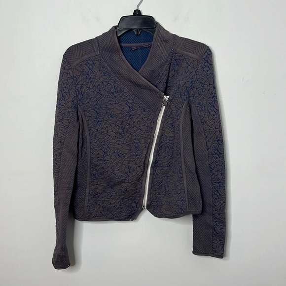 Anthropologie Moth Embroidered Jaqcuard Moto Jacket - Picture 1 of 6